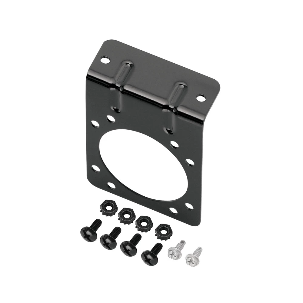 118138 Tow Ready Trailer Mounting Bracket 7-Way Flat Pin Connectors Includes Screws and Nuts Mounting Bracket for 7-Way RV Round Tow Plug Harness Flat Pin Connectors, Includes Screws and Nuts