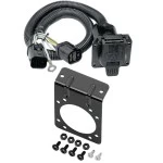 7-Way RV Trailer Wiring Harness w/ Mounting Bracket For 97-03 F-150 04 Heritage 97-99 F-250 w/Factory 4-Flat