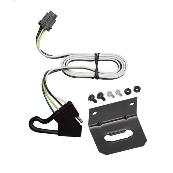 Trailer Wiring and Bracket For 00-04 Nissan Xterra w/ OEM 4-Flat 4-Flat Harness Plug Play