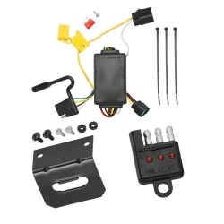 Trailer Wiring and Bracket w/ Light Tester For 07-09 Hyundai Santa Fe w/ Tow Prep Package 10-12 w/ OEM Tow Package Plug & Play 4-Flat Harness
