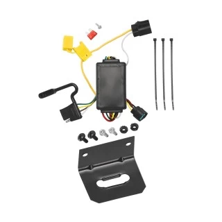 Trailer Wiring and Bracket For 07-09 Hyundai Santa Fe w/ Tow Prep Package 10-12 w/ OEM Tow Package 4-Flat Harness Plug Play