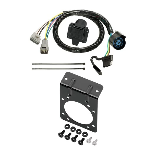 7-Way/4-Flat Combo Trailer Wiring Harness w/ Mounting Bracket 10-14 Lexus GX460 10-11 Toyota 4Runner