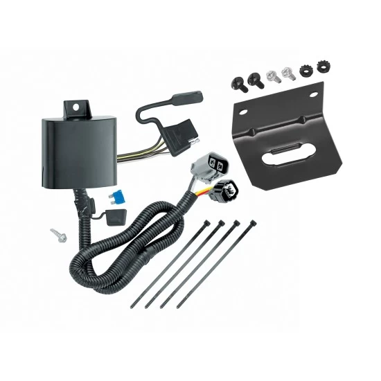 Trailer Wiring and Bracket For 13-18 Hyundai Santa Fe 2019 XL 07-12 Veracruz 15-21 KIA Sedona 07-24 Sorento Plug & Play 4-Flat Harness