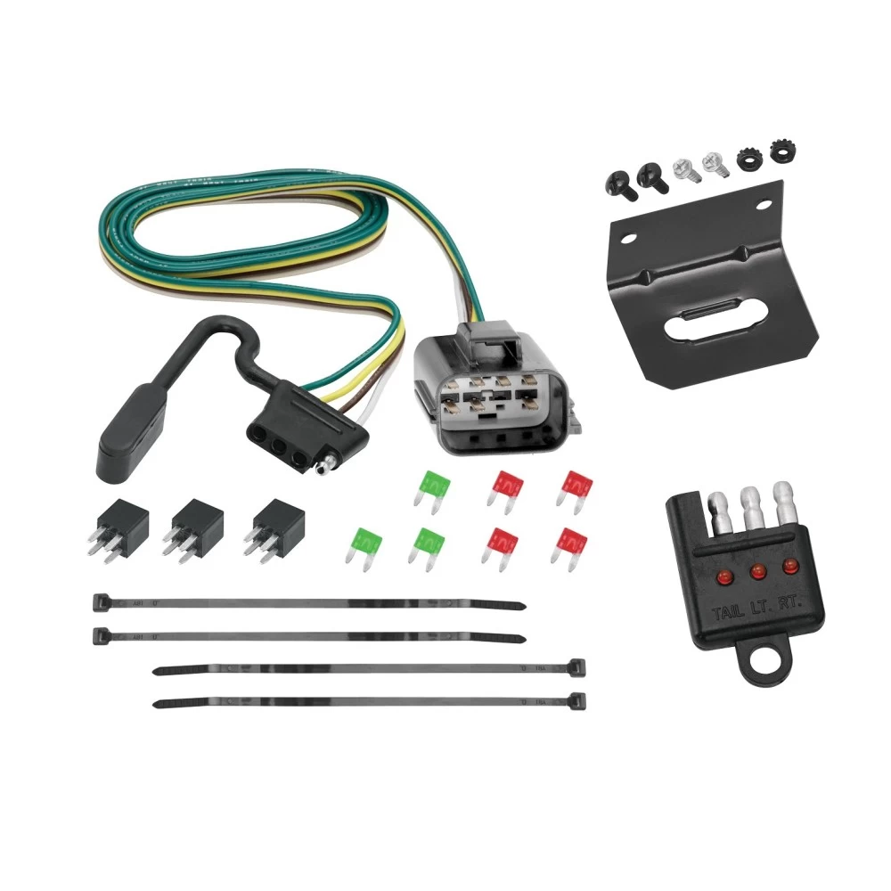 Trailer Wiring and Bracket w/ Light Tester For 13-17 Chevy Traverse Buick Enclave 13-16 GMC Acadia 2017 Limited Plug & Play 4-Flat Harness