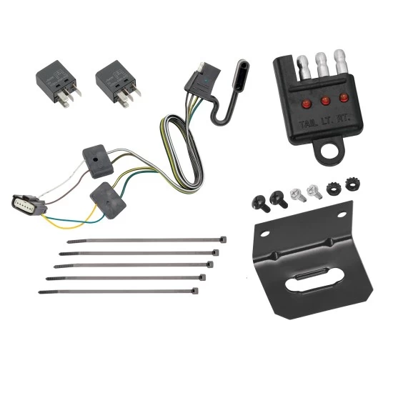 Trailer Wiring and Bracket and Light Tester For 18-24 Chevy Equinox Terrain w/ OEM Tow Package 4-Flat Harness Plug Play