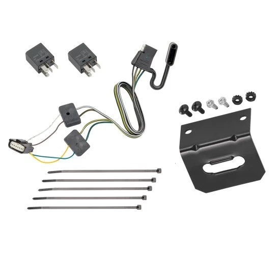 Trailer Wiring and Bracket For 18-24 Chevy Equinox Terrain w/ OEM Tow Package 4-Flat Harness Plug Play