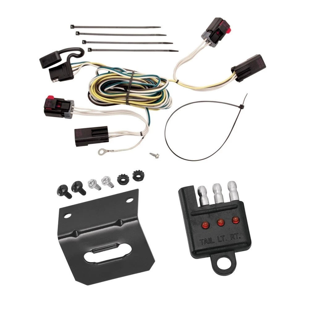 Trailer Wiring and Bracket w/ Light Tester For 04-07 Chrysler Town and Country Dodge Caravan Grand Caravan Plug & Play 4-Flat Harness