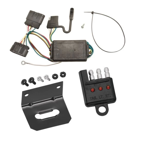 Trailer Wiring and Bracket w/ Light Tester For 04-12 Chevy Colorado GMC Canyon 06-08 Isuzu I-Series Pickup Plug & Play 4-Flat Harness