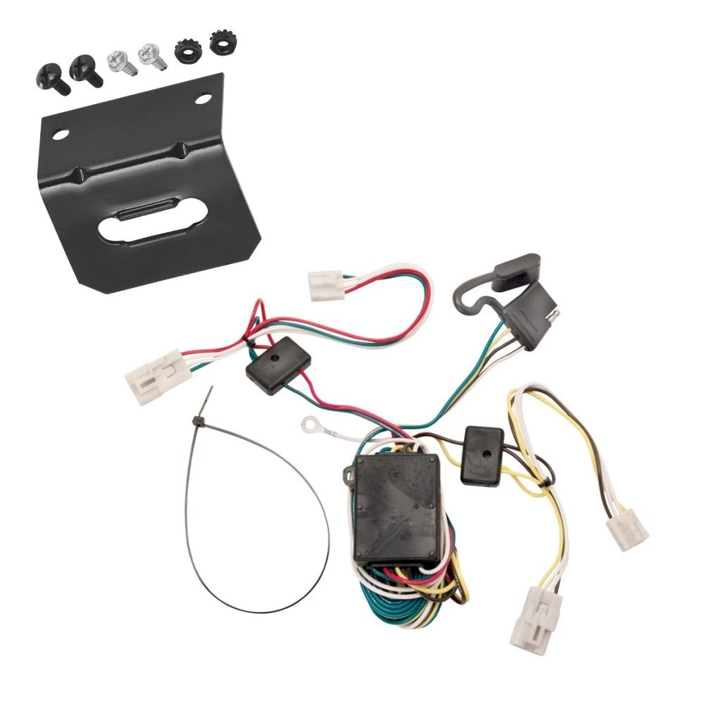 Trailer Wiring and Bracket For 04-10 Toyota Sienna 4-Flat Harness Plug Play
