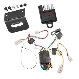 Trailer Wiring and Bracket and Light Tester For 04-10 Toyota Sienna 4-Flat Harness Plug Play