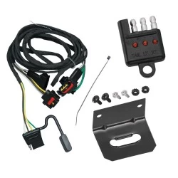 Trailer Wiring and Bracket and Light Tester For 04-11 Dodge RAM Dakota 06-09 Mitsubishi Raider 4-Flat Harness Plug Play