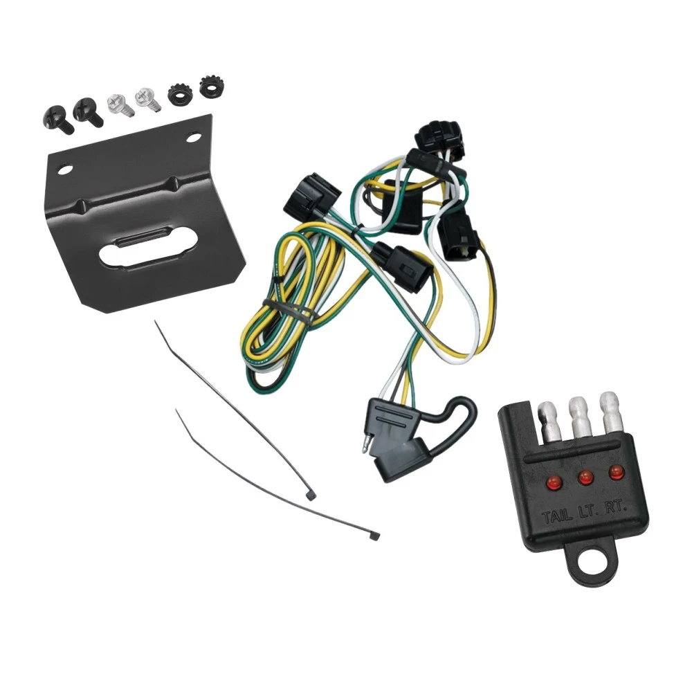 Trailer Wiring and Bracket and Light Tester For 95-02 Dodge Ram 2500 3500 95-01 1500 95-03 Dakota 4-Flat Harness Plug Play