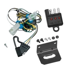 Trailer Wiring and Bracket w/ Light Tester For 98-04 Chevy S10 GMC Sonoma 98-00 Isuzu Hombre Plug & Play 4-Flat Harness