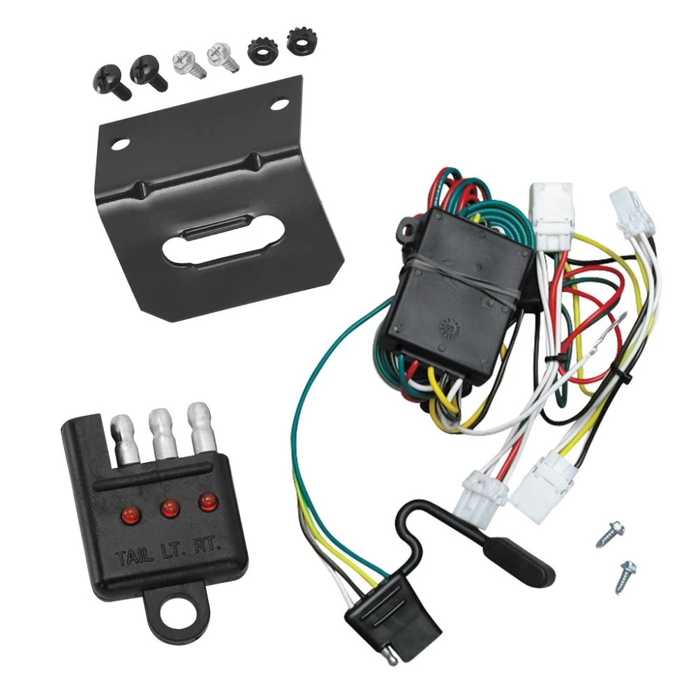 Trailer Wiring and Bracket w/ Light Tester For 96-04 Nissan Pathfinder 97-03 INFINITI QX4 Plug & Play 4-Flat Harness