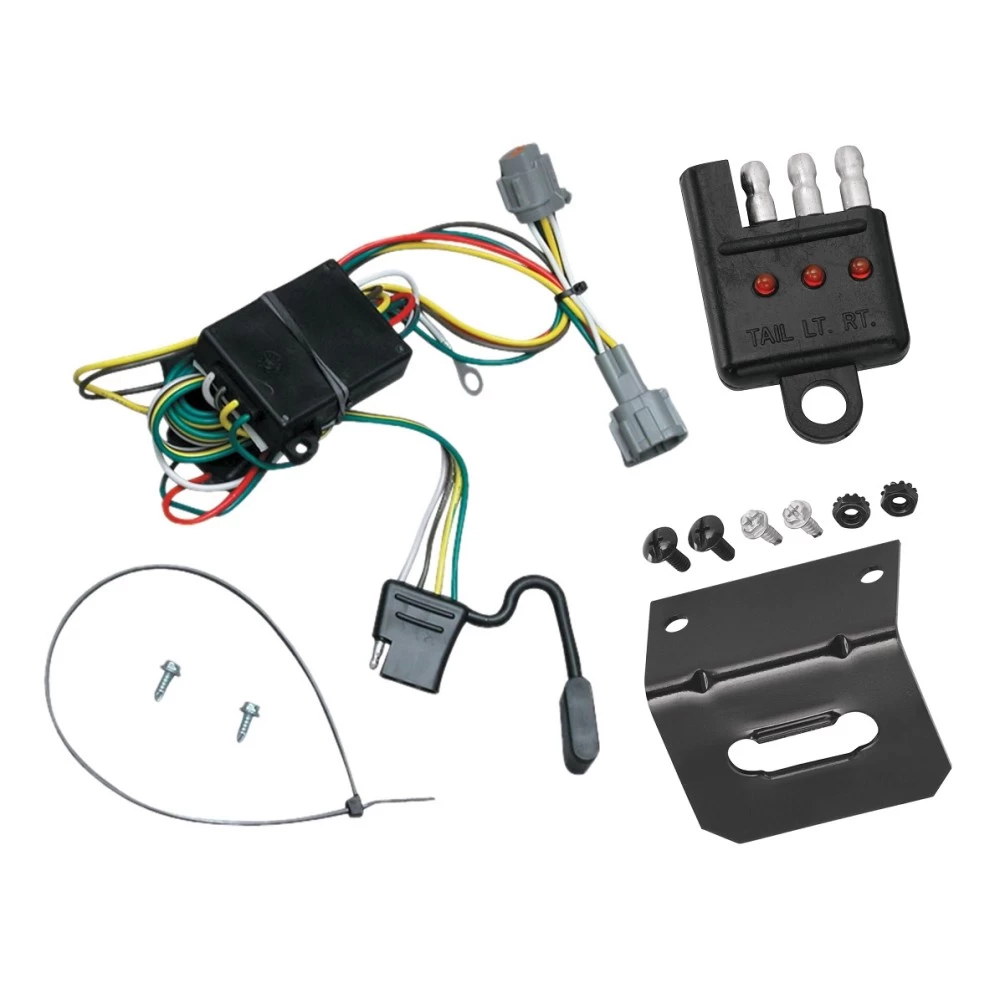 Plug and Play T-One Wiring Harness Connector 4-Flat Mounting Bracket 4-Flat Car End Tester w/ LED Display 118362 118144 20114 Tekonsha Trailer Wiring and Bracket Light Tester 98-04 Nissan Frontier 1998 Quest Mercury Villager Plug Play 4-Flat Harness 98 Trailer Wiring and Bracket w/ Light Tester For 98-04 Nissan Frontier 1998 Quest Mercury Villager Plug & Play 4-Flat Harness