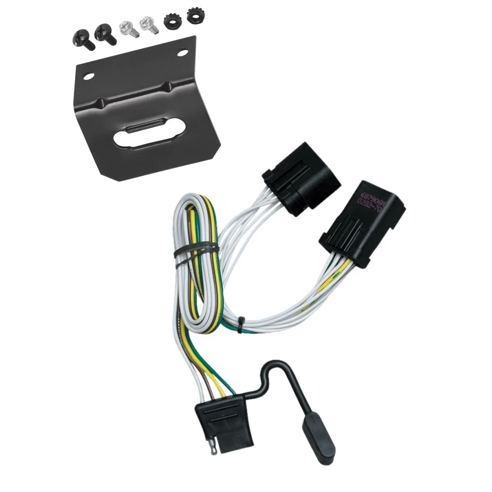 Trailer Wiring and Bracket For 00-11 Chrysler Dodge Jeep Freightliner Aspen Dakota Durango RAM Liberty Sprinter w/ Tow Prep Package w/Factory 7-Way 4-Flat Harness Plug Play