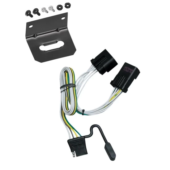 Trailer Wiring and Bracket For 00-11 Chrysler Dodge Jeep Freightliner Aspen Dakota Durango RAM Liberty Sprinter w/ Tow Prep Package w/Factory 7-Way 4-Flat Harness Plug Play
