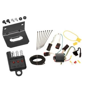 Trailer Wiring and Bracket w/ Light Tester For 04-09 Dodge Durango 07-09 Chrysler Aspen Plug & Play 4-Flat Harness