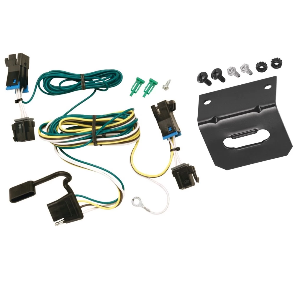 Trailer Wiring and Bracket For 03-27 Chevy Express GMC Savana 1500 2500 3500 Plug & Play 4-Flat Harness