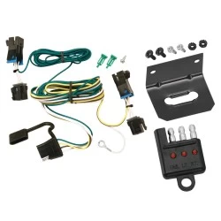 Trailer Wiring and Bracket w/ Light Tester For 03-27 Chevy Express GMC Savana 1500 2500 3500 Plug & Play 4-Flat Harness