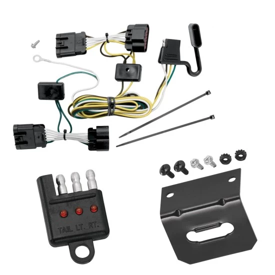 Trailer Wiring and Bracket w/ Light Tester For 05-09 Chevy Uplander Pontiac Montana 05-07 Buick Terraza Saturn Relay Plug & Play 4-Flat Harness