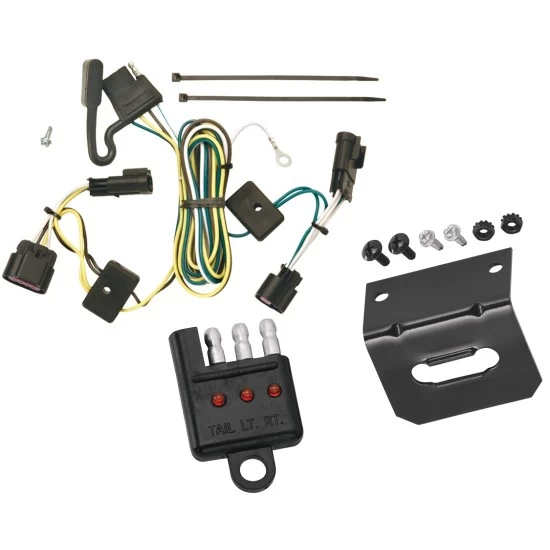 Trailer Wiring and Bracket w/ Light Tester For 05-10 Chevy Cobalt Sedan 2005 Pontiac Pursuit Sedan 2006 G5 Sedan Plug & Play 4-Flat Harness