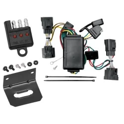 Trailer Wiring and Bracket w/ Light Tester For 06-10 Jeep Commander 00-11 Jeep Chrysler Dodge Dakota Aspen Liberty Sprinter RAM Durango Plug & Play 4-Flat Harness