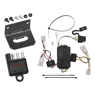 Trailer Wiring and Bracket w/ Light Tester For 07-12 Hyundai Santa Fe w/o OEM Connector Plug & Play 4-Flat Harness