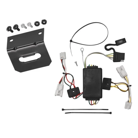 Trailer Wiring and Bracket For 07-12 Hyundai Santa Fe w/o OEM Connector Plug & Play 4-Flat Harness
