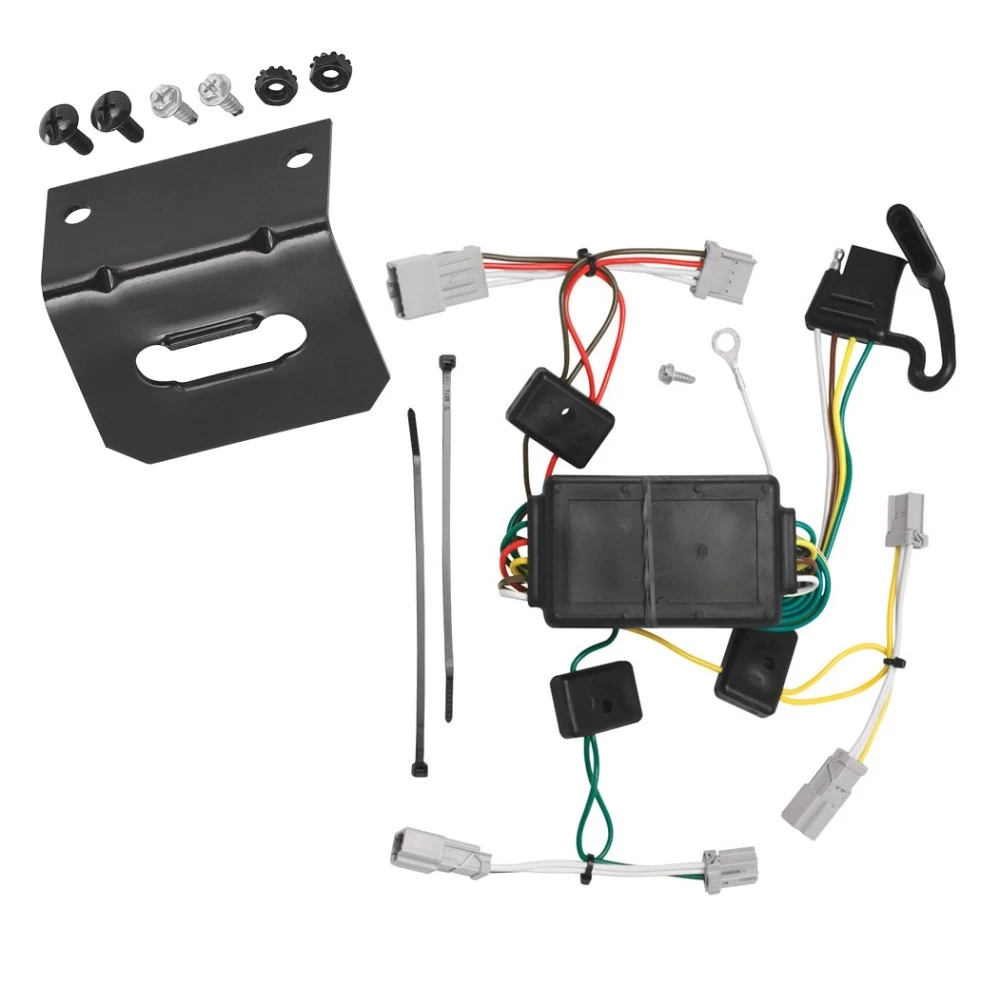 Trailer Wiring and Bracket For 08-12 Honda Accord 06-15 Civic Except Hybrid 07-13 Fit 04-13 Mazda 3 w/o LED Taillight 4-Flat Harness Plug Play