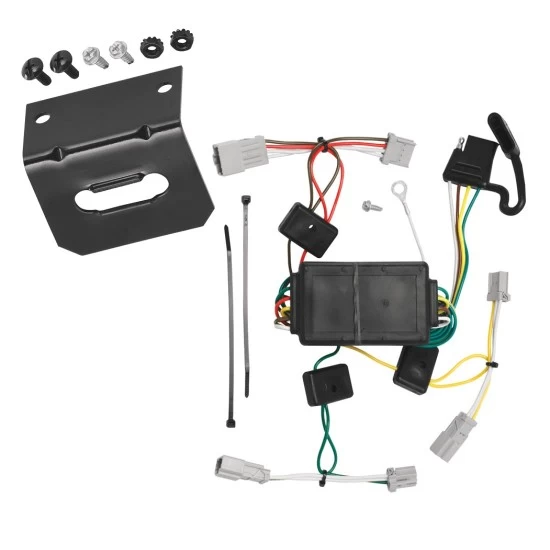 Trailer Wiring and Bracket For 08-12 Honda Accord 06-15 Civic Except Hybrid 07-13 Fit 04-13 Mazda 3 w/o LED Taillight 4-Flat Harness Plug Play