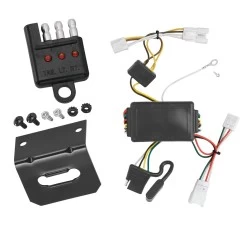 Trailer Wiring and Bracket w/ Light Tester For 07-10 Hyundai Elantra Sedan 06-10 Sonata Plug & Play 4-Flat Harness