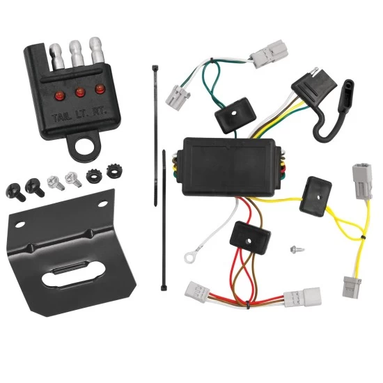 Trailer Wiring and Bracket w/ Light Tester For 06-15 Honda Civic Coupe Plug & Play 4-Flat Harness