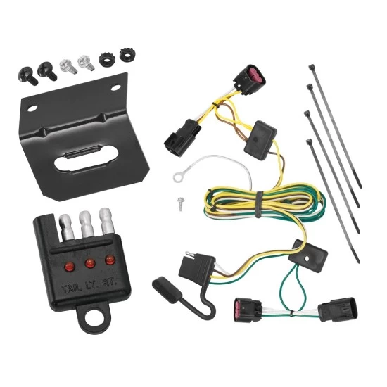 Trailer Wiring and Bracket w/ Light Tester For 08-12 Chevy Malibu Except LTZ Buick Enclave 09-12 Traverse Plug & Play 4-Flat Harness