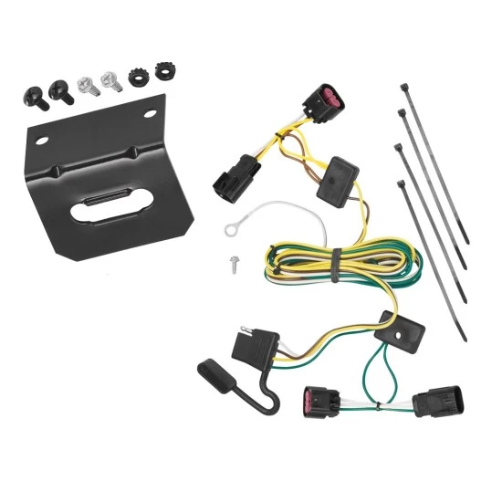 Trailer Wiring and Bracket For 08-12 Chevy Malibu Except LTZ Buick Enclave 09-12 Traverse Plug & Play 4-Flat Harness