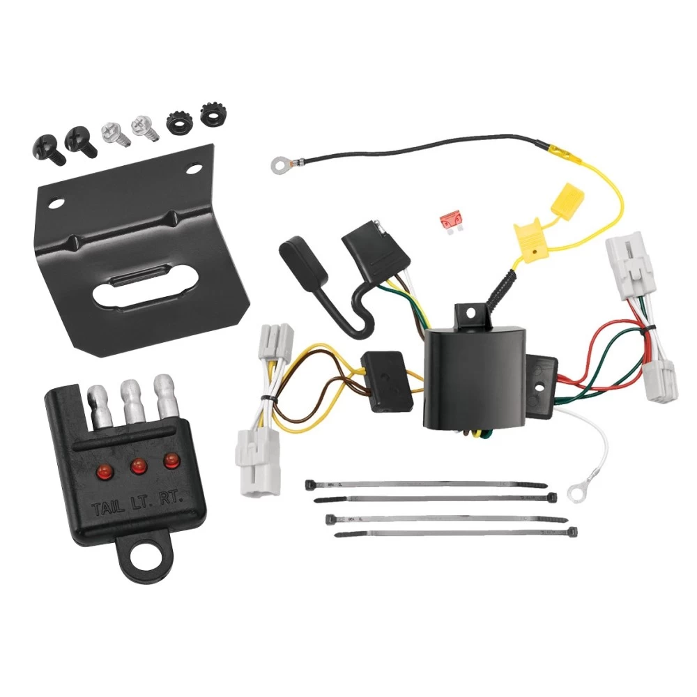 Trailer Wiring and Bracket w/ Light Tester For 09-11 Hyundai Genesis 4 Dr. Sedan Plug & Play 4-Flat Harness