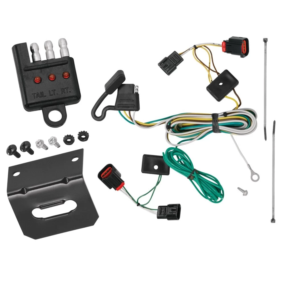 Trailer Wiring and Bracket w/ Light Tester For 09-12 VW Routan Plug & Play 4-Flat Harness