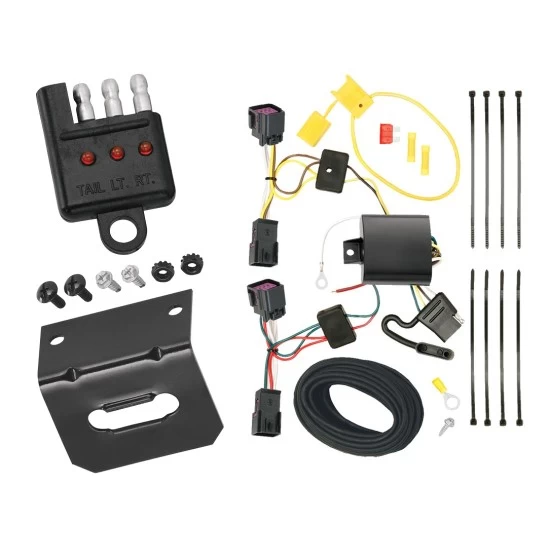 Trailer Wiring and Bracket w/ Light Tester For 11-15 Chevy Cruze 2016 Limited Plug & Play 4-Flat Harness