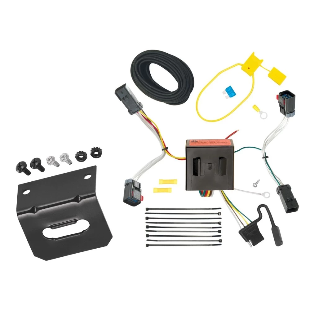 Trailer Wiring and Bracket For 11-16 Jeep Compass 2017 Old Body Plug & Play 4-Flat Harness