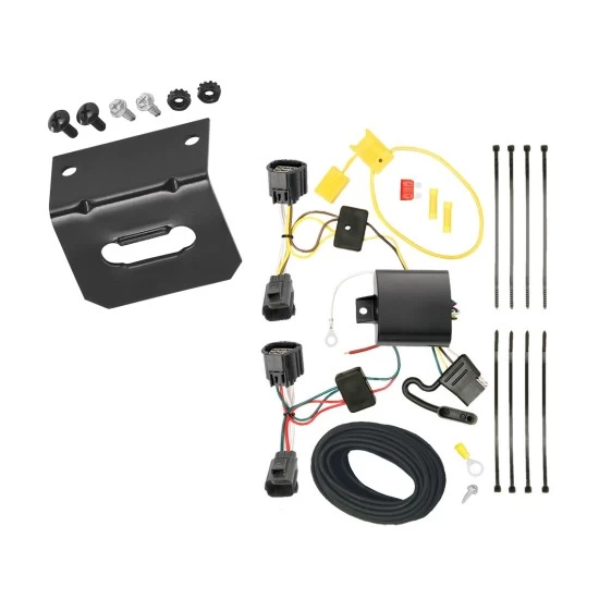 Trailer Wiring and Bracket For 12-14 Ford Focus Hatchback Except ST Plug & Play 4-Flat Harness