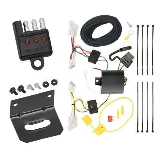 Trailer Wiring and Bracket w/ Light Tester For 11-14 Hyundai Sonata Except Hybrid Plug & Play 4-Flat Harness