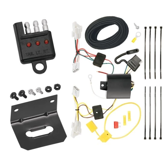 Trailer Wiring and Bracket w/ Light Tester For 11-14 Hyundai Sonata Except Hybrid Plug & Play 4-Flat Harness