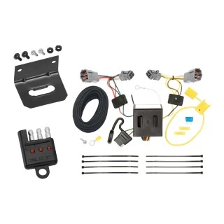 Trailer Wiring and Bracket w/ Light Tester For 13-18 Hyundai Santa Fe Sport w/o OEM Connector Plug & Play 4-Flat Harness
