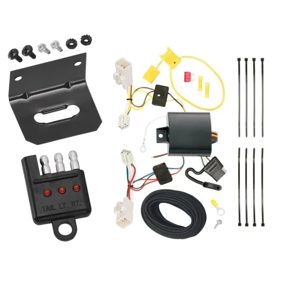 Trailer Wiring and Bracket w/ Light Tester For 14-18 KIA Forte Sedan Plug & Play 4-Flat Harness