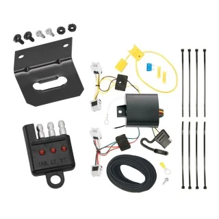 Trailer Wiring and Bracket w/ Light Tester For 15-18 Chevy City Express 13-21 Nissan NV200 Plug & Play 4-Flat Harness