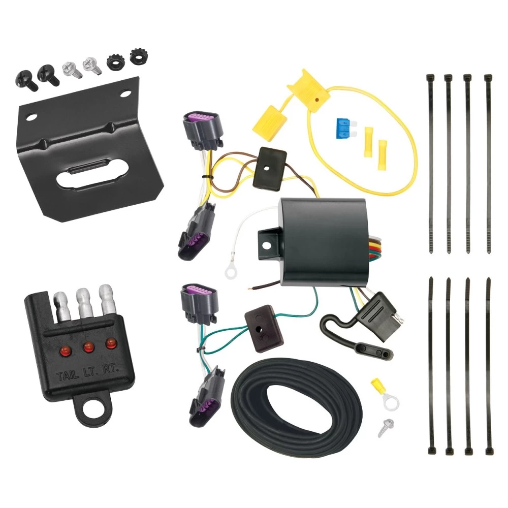 Trailer Wiring and Bracket w/ Light Tester For 14-26 Dodge Durango Plug & Play 4-Flat Harness