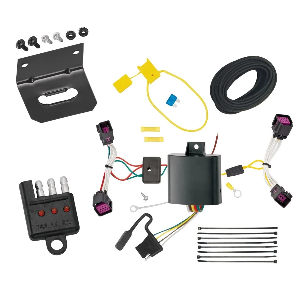 Trailer Wiring and Bracket w/ Light Tester For 12-19 Chevy Sonic Plug & Play 4-Flat Harness