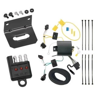 Trailer Wiring and Bracket w/ Light Tester For 12-15 VW Passat 15-21 Golf 4-Flat Harness Plug Play