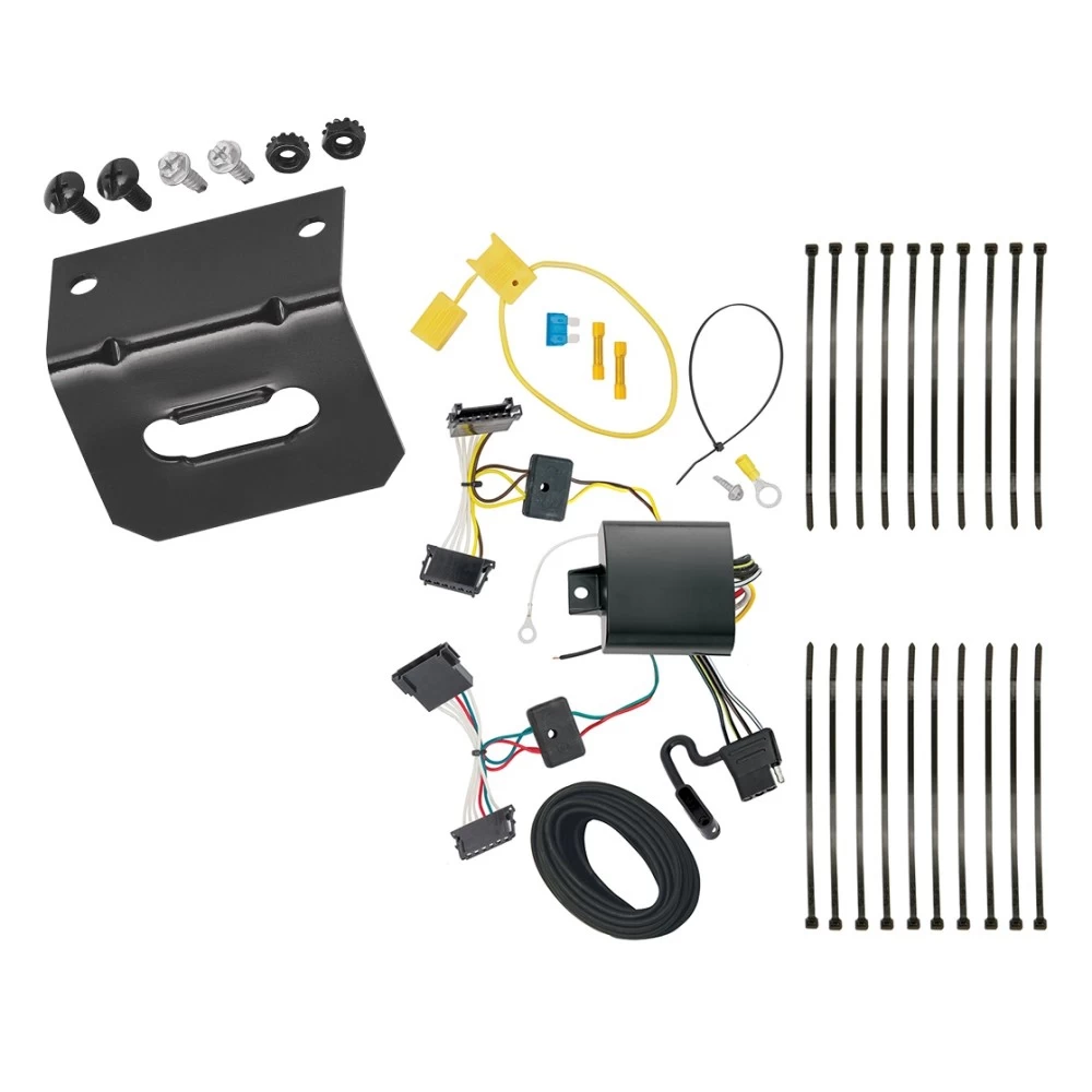 Trailer Wiring and Bracket For 07-13 Mercedes Freightliner Dodge Sprinter 2500 3500 4-Flat Harness Plug Play
