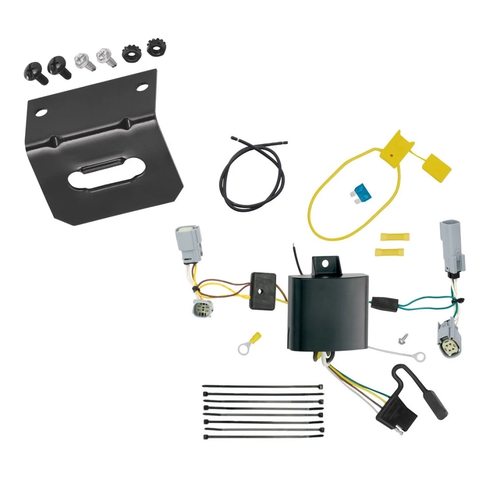 Trailer Wiring and Bracket For 15-23 Dodge Challenger Plug & Play 4-Flat Harness